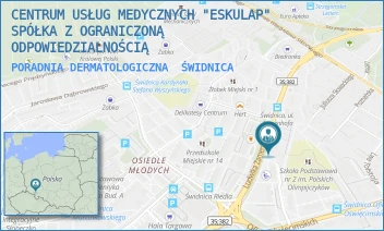 PORADNIA DERMATOLOGICZNA - CENTRUM USŁUG MEDYCZNYCH "ESKULAP" SPÓŁKA Z OGRANICZONĄ ODPOWIEDZIALNOŚCIĄ - UL. LUDWIKA ZAMENHOFA 47,  ŚWIDNICA