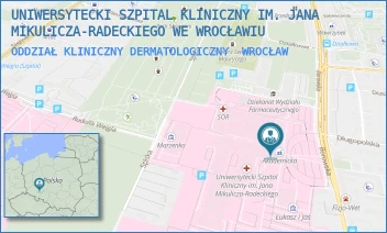 ODDZIAŁ KLINICZNY DERMATOLOGICZNY - UNIWERSYTECKI SZPITAL KLINICZNY IM. JANA MIKULICZA-RADECKIEGO WE WROCŁAWIU - UL. BOROWSKA 213,  WROCŁAW