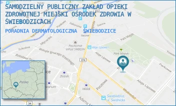 PORADNIA DERMATOLOGICZNA - SAMODZIELNY PUBLICZNY ZAKŁAD OPIEKI ZDROWOTNEJ MIEJSKI OŚRODEK ZDROWIA W ŚWIEBODZICACH - UL. ALEJE LIPOWE 15,  ŚWIEBODZICE