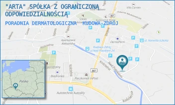 PORADNIA DERMATOLOGICZNA - "ARTA" SPÓŁKA Z OGRANICZONĄ ODPOWIEDZIALNOŚCIĄ - UL. CYPRIANA KAMILA NORWIDA 1,  KUDOWA-ZDRÓJ