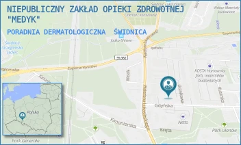 PORADNIA DERMATOLOGICZNA - NIEPUBLICZNY ZAKŁAD OPIEKI ZDROWOTNEJ "MEDYK" - UL. LICZNIKOWA 3,  ŚWIDNICA