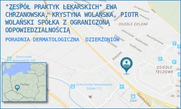 PORADNIA DERMATOLOGICZNA - "ZESPÓŁ PRAKTYK LEKARSKICH" EWA CHRZANOWSKA, KRYSTYNA WOLAŃSKA, PIOTR WOLAŃSKI SPÓŁKA Z OGRANICZONĄ ODPOWIEDZIALNOŚCIĄ - UL. OSIEDLE TĘCZOWE 12A,  DZIERŻONIÓW