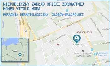 PORADNIA DERMATOLOGICZNA - NIEPUBLICZNY ZAKŁAD OPIEKI ZDROWOTNEJ HOMED WITOLD HOMA - UL. IGNACEGO PADEREWSKIEGO 14,  GŁOGÓW MAŁOPOLSKI