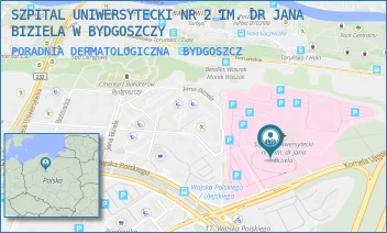 PORADNIA DERMATOLOGICZNA - SZPITAL UNIWERSYTECKI NR 2 IM. DR JANA BIZIELA W BYDGOSZCZY - UJEJSKIEGO 75,  BYDGOSZCZ