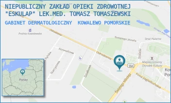 GABINET DERMATOLOGICZNY - NIEPUBLICZNY ZAKŁAD OPIEKI ZDROWOTNEJ "ESKULAP" LEK.MED. TOMASZ TOMASZEWSKI - PLAC WOLNOŚCI 3A,  KOWALEWO POMORSKIE