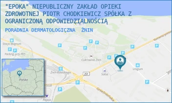 PORADNIA DERMATOLOGICZNA - "EPOKA" NIEPUBLICZNY ZAKŁAD OPIEKI ZDROWOTNEJ PIOTR CHODKIEWICZ SPÓŁKA Z OGRANICZONĄ ODPOWIEDZIALNOŚCIĄ - KL. JANICKIEGO 6,  ŻNIN