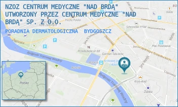 PORADNIA DERMATOLOGICZNA - NZOZ CENTRUM MEDYCZNE "NAD BRDĄ" UTWORZONY PRZEZ CENTRUM MEDYCZNE "NAD BRDĄ" SP. Z O.O. - DWORCOWA 63,  BYDGOSZCZ