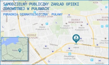 PORADNIA DERMATOLOGICZNA - SAMODZIELNY PUBLICZNY ZAKŁAD OPIEKI ZDROWOTNEJ W PUŁAWACH - CENTRALNA 16,  PUŁAWY