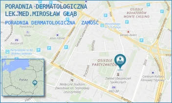 PORADNIA DERMATOLOGICZNA - PORADNIA DERMATOLOGICZNA LEK.MED.MIROSŁAW GŁĄB - KIEPURY 8/23,  ZAMOŚĆ