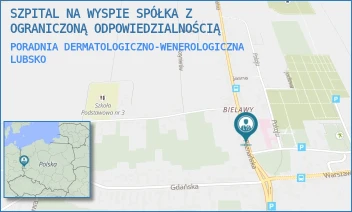 PORADNIA DERMATOLOGICZNO-WENEROLOGICZNA - SZPITAL NA WYSPIE SPÓŁKA Z OGRANICZONĄ ODPOWIEDZIALNOŚCIĄ - UL. POZNAŃSKA 2,  LUBSKO