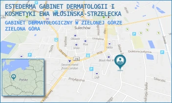 GABINET DERMATOLOGICZNY W ZIELONEJ GÓRZE - ESTEDERMA GABINET DERMATOLOGII I KOSMETYKI EWA WŁOSIŃSKA-STRZELECKA - UL. STEFANA ŻEROMSKIEGO 17/2,  ZIELONA GÓRA
