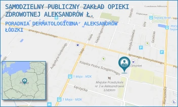 PORADNIA DERMATOLOGICZNA - SAMODZIELNY PUBLICZNY ZAKŁAD OPIEKI ZDROWOTNEJ ALEKSANDRÓW Ł. - UL. MARII SKŁODOWSKIEJ - CURIE 1,  ALEKSANDRÓW ŁÓDZKI