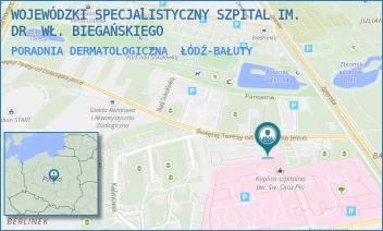PORADNIA DERMATOLOGICZNA - WOJEWÓDZKI SPECJALISTYCZNY SZPITAL IM. DR  WŁ. BIEGAŃSKIEGO - UL. GEN. KAROLA KNIAZIEWICZA 1/5,  ŁÓDŹ-BAŁUTY