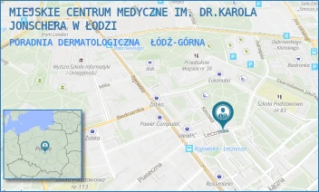 PORADNIA DERMATOLOGICZNA - MIEJSKIE CENTRUM MEDYCZNE IM. DR.KAROLA JONSCHERA W ŁODZI - UL. LECZNICZA 6,  ŁÓDŹ-GÓRNA
