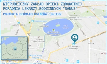 PORADNIA DERMATOLOGICZNA - NIEPUBLICZNY ZAKŁAD OPIEKI ZDROWOTNEJ PORADNIA LEKARZY RODZINNYCH "SANUS" - UL. GEN. HENRYKA DĄBROWSKIEGO 19,  ZGIERZ