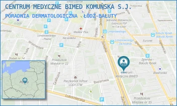 PORADNIA DERMATOLOGICZNA - CENTRUM MEDYCZNE BIMED KOMUŃSKA S.J. - UL. ZACHODNIA 12A,  ŁÓDŹ-BAŁUTY