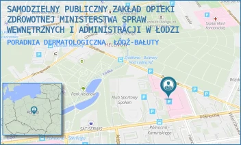 PORADNIA DERMATOLOGICZNA - SAMODZIELNY PUBLICZNY ZAKŁAD OPIEKI ZDROWOTNEJ MINISTERSTWA SPRAW WEWNĘTRZNYCH I ADMINISTRACJI W ŁODZI - UL. PÓŁNOCNA 42,  ŁÓDŹ-BAŁUTY