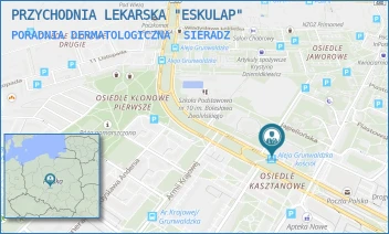 PORADNIA DERMATOLOGICZNA - PRZYCHODNIA LEKARSKA "ESKULAP" - UL. KS. JERZEGO POPIEŁUSZKI 2,  SIERADZ