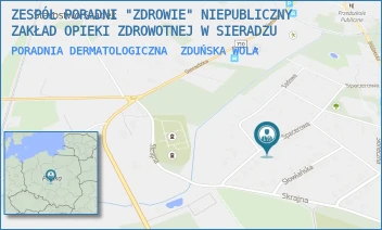 PORADNIA DERMATOLOGICZNA - ZESPÓŁ PORADNI "ZDROWIE" NIEPUBLICZNY ZAKŁAD OPIEKI ZDROWOTNEJ W SIERADZU - UL. SPACEROWA 23,  ZDUŃSKA WOLA