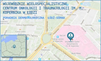 PORADNIA DERMATOLOGICZNA - WOJEWÓDZKIE WIELOSPECJALISTYCZNE CENTRUM ONKOLOGII I TRAUMATOLOGII IM. M. KOPERNIKA W ŁODZI - UL. PABIANICKA 62,  ŁÓDŹ-GÓRNA