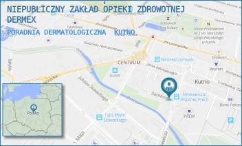 PORADNIA DERMATOLOGICZNA - NIEPUBLICZNY ZAKŁAD OPIEKI ZDROWOTNEJ DERMEX - UL. HENRYKA SIENKIEWICZA 16,  KUTNO