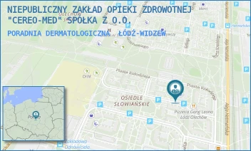 PORADNIA DERMATOLOGICZNA - NIEPUBLICZNY ZAKŁAD OPIEKI ZDROWOTNEJ "CEREO-MED" SPÓŁKA Z O.O. - UL. DĄBRÓWKI 14,  ŁÓDŹ-WIDZEW