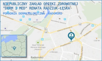 PORADNIA DERMATOLOGICZNA - NIEPUBLICZNY ZAKŁAD OPIEKI ZDROWOTNEJ "DERM I MED" RENATA RADZIUK-ŁĘSKA - UL. PRZEDBORSKA 35,  RADOMSKO
