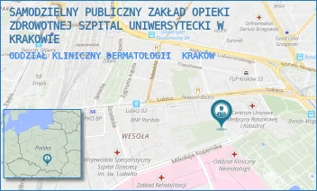 ODDZIAŁ KLINICZNY DERMATOLOGII - SAMODZIELNY PUBLICZNY ZAKŁAD OPIEKI ZDROWOTNEJ SZPITAL UNIWERSYTECKI W KRAKOWIE - UL. BOTANICZNA 3,  KRAKÓW