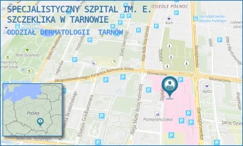 ODDZIAŁ DERMATOLOGII - SPECJALISTYCZNY SZPITAL IM. E. SZCZEKLIKA W TARNOWIE - SZPITALNA 13,  TARNÓW