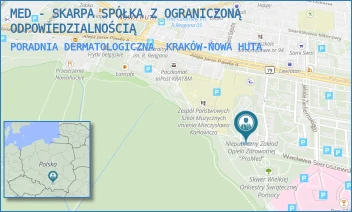 PORADNIA DERMATOLOGICZNA - MED - SKARPA SPÓŁKA Z OGRANICZONĄ ODPOWIEDZIALNOŚCIĄ - UL. OS. NA SKARPIE 6,  KRAKÓW-NOWA HUTA