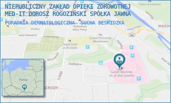 PORADNIA DERMATOLOGICZNA - NIEPUBLICZNY ZAKŁAD OPIEKI ZDROWOTNEJ MED-IT DOROSZ ROGOZIŃSKI SPÓŁKA JAWNA - SZPITALNA 22/207,  SUCHA BESKIDZKA