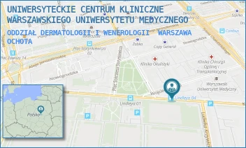 ODDZIAŁ DERMATOLOGII I WENEROLOGII - UNIWERSYTECKIE CENTRUM KLINICZNE WARSZAWSKIEGO UNIWERSYTETU MEDYCZNEGO - KOSZYKOWA 82A,  WARSZAWA OCHOTA