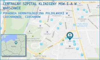 PORADNIA DERMATOLOGICZNA POLIKLINIKI W CIECHANOWIE - CENTRALNY SZPITAL KLINICZNY MSW I A W WARSZAWIE - MICKIEWICZA 8,  CIECHANÓW