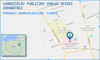 PORADNIA DERMATOLOGICZNA - SAMODZIELNY PUBLICZNY ZAKŁAD OPIEKI ZDROWOTNEJ W ŁOSICACH - SŁONECZNA 1,  ŁOSICE
