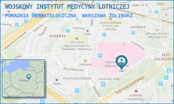 PORADNIA DERMATOLOGICZNA - WOJSKOWY INSTYTUT MEDYCYNY LOTNICZEJ - KRASIŃSKIEGO 54/56,  WARSZAWA ŻOLIBORZ