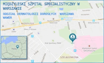 ODDZIAŁ DERMATOLOGII DOROSŁYCH - MIĘDZYLESKI SZPITAL SPECJALISTYCZNY W WARSZAWIE - BURSZTYNOWA 2,  WARSZAWA WAWER