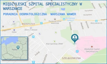 PORADNIA DERMATOLOGICZNA - MIĘDZYLESKI SZPITAL SPECJALISTYCZNY W WARSZAWIE - BURSZTYNOWA 2,  WARSZAWA WAWER