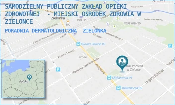 PORADNIA DERMATOLOGICZNA - MIEJSKA PRZYCHODNIA ZDROWIA SAMODZIELNY PUBLICZNY ZAKŁAD OPIEKI ZDROWOTNEJ W ZIELONCE - MICKIEWICZA 18,  ZIELONKA