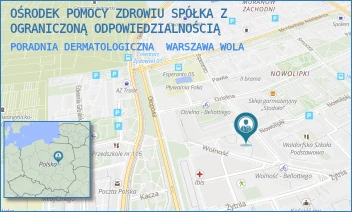 PORADNIA DERMATOLOGICZNA - OŚRODEK POMOCY ZDROWIU SPÓŁKA Z OGRANICZONĄ ODPOWIEDZIALNOŚCIĄ - JÓZEFA BELLOTTIEGO 1/10/11,  WARSZAWA WOLA
