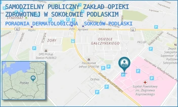 PORADNIA DERMATOLOGICZNA - SAMODZIELNY PUBLICZNY ZAKŁAD OPIEKI ZDROWOTNEJ W SOKOŁOWIE PODLASKIM - KS JANA BOSKO 5,  SOKOŁÓW PODLASKI