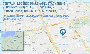 PORADNIA DERMATOLOGICZNA (ŚLISKA) - CENTRUM LECZNICZO-REHABILITACYJNE I MEDYCYNY PRACY ATTIS SPÓŁKA Z OGRANICZONĄ ODPOWIEDZIALNOŚCIĄ - ŚLISKA 5,  WARSZAWA ŚRÓDMIEŚCIE
