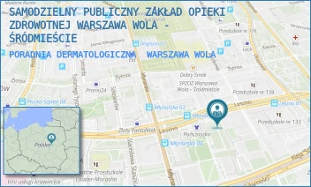 PORADNIA DERMATOLOGICZNA - SAMODZIELNY PUBLICZNY ZAKŁAD OPIEKI ZDROWOTNEJ WARSZAWA WOLA - ŚRÓDMIEŚCIE - LESZNO 17,  WARSZAWA WOLA