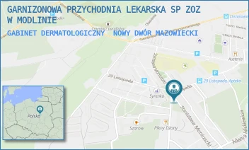 GABINET DERMATOLOGICZNY - GARNIZONOWA PRZYCHODNIA LEKARSKA SP ZOZ W MODLINIE - 29 LISTOPADA 105,  NOWY DWÓR MAZOWIECKI