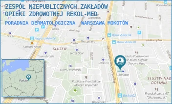 PORADNIA DERMATOLOGICZNA - ZESPÓŁ NIEPUBLICZNYCH ZAKŁADÓW OPIEKI ZDROWOTNEJ REKOL-MED - SONATY 5/LOK. U1,  WARSZAWA MOKOTÓW