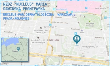 NUCLEUS-POR.DERMATOLOGICZNA - NZOZ "NUCLEUS" MARIA PAWIŃSKA-PRONIEWSKA - KOBIELSKA 13,  WARSZAWA PRAGA-POŁUDNIE