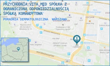 PORADNIA DERMATOLOGICZNA - PRZYCHODNIA VITA MED SPÓŁKA Z OGRANICZONĄ ODPOWIEDZIALNOŚCIĄ SPÓŁKA KOMANDYTOWA - MEISSNERA 1/3/316;317,  WARSZAWA