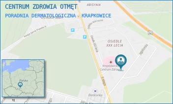PORADNIA DERMATOLOGICZNA - NIEPUBLICZNY ZAKŁAD OPIEKI ZDROWOTNEJ PRZYCHODNIA LEKARSKA OTMĘT S.C. IZOLDA ŚWISTUŃ TOMASZ ŚWISTUŃ - UL. JAGIELLOŃSKA 29,  KRAPKOWICE