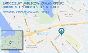 PORADNIA DERMATOLOGICZNA - SAMODZIELNY PUBLICZNY ZAKŁAD OPIEKI ZDROWOTNEJ "ŚRÓDMIEŚCIE" W OPOLU - WARYŃSKIEGO  30,  OPOLE