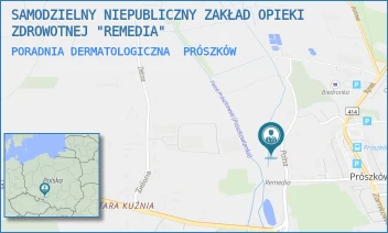 PORADNIA DERMATOLOGICZNA - SAMODZIELNY NIEPUBLICZNY ZAKŁAD OPIEKI ZDROWOTNEJ "REMEDIA" - UL. POLNA 1,  PRÓSZKÓW