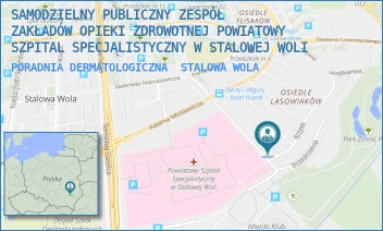 PORADNIA DERMATOLOGICZNA - SAMODZIELNY PUBLICZNY ZESPÓŁ ZAKŁADÓW OPIEKI ZDROWOTNEJ POWIATOWY SZPITAL SPECJALISTYCZNY W STALOWEJ WOLI - UL. PRYMASA STEFANA WYSZYŃSKIEGO 2,  STALOWA WOLA